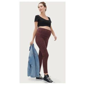 Hatch Maternity Before & After Leggings Womens XS Leopard Print High Rise